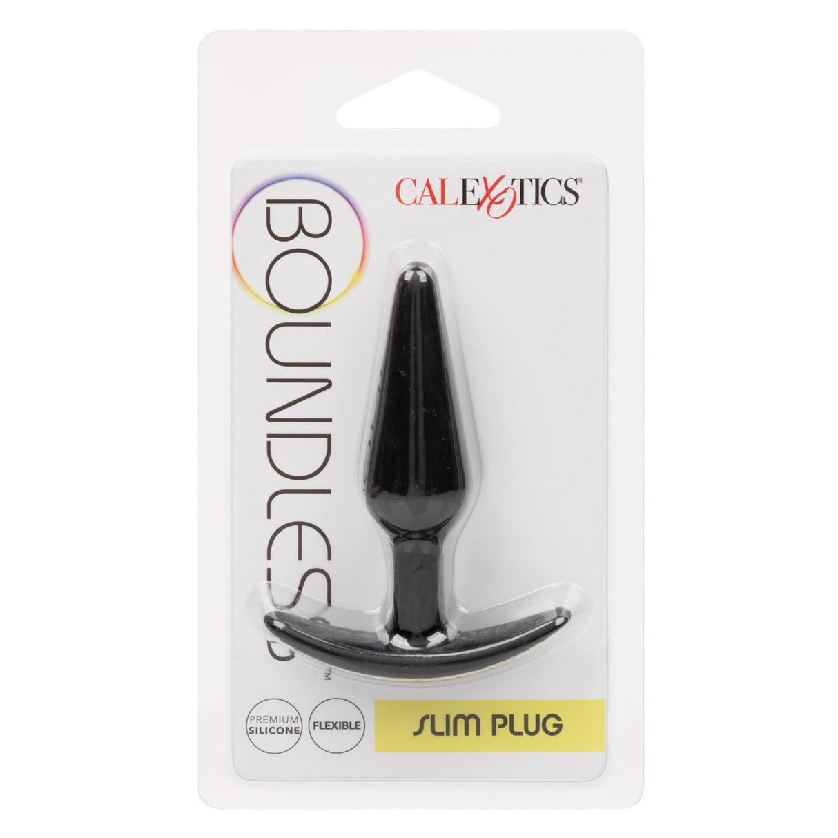 CalExotics Boundless Slim Anal Plug, Tapered Silicone, 3 x 0.75 in, Black - SE2700412