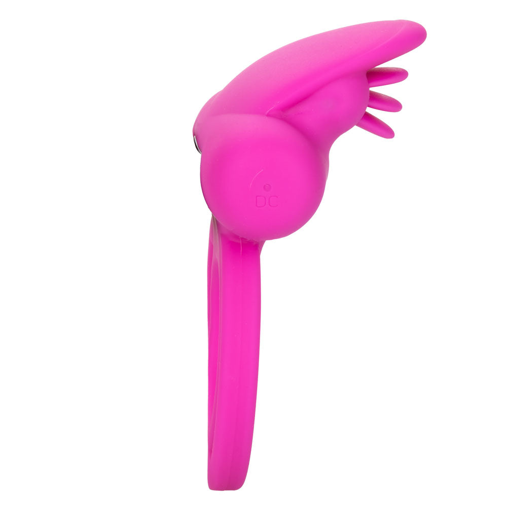 CalExotics Silicone Rechargeable Dual Clit Flicker Ring - SE1843103