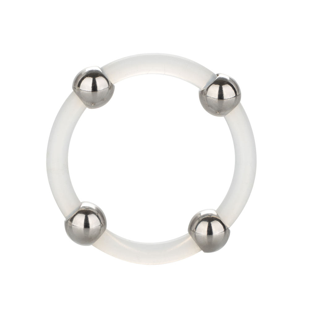 CalExotics Steel Beaded Silicone Ring — Large (1.5 in / 3.75 cm) - SE1437102