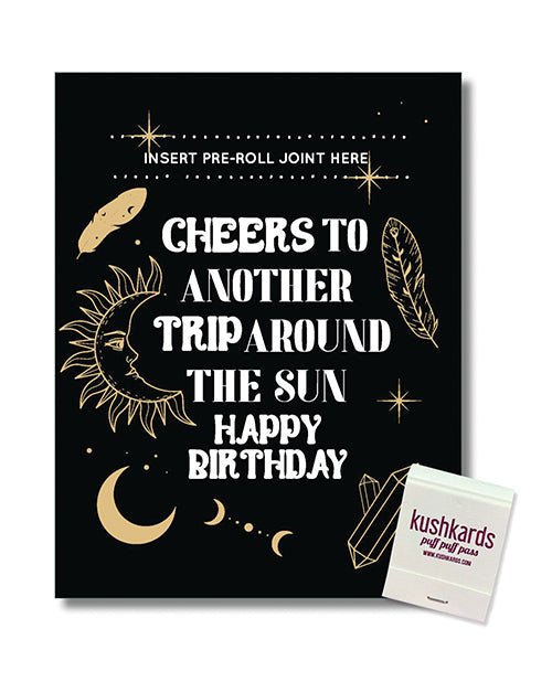 Cheers to Another Trip Around the World Greeting Card w/Matchbook by Kush Kards