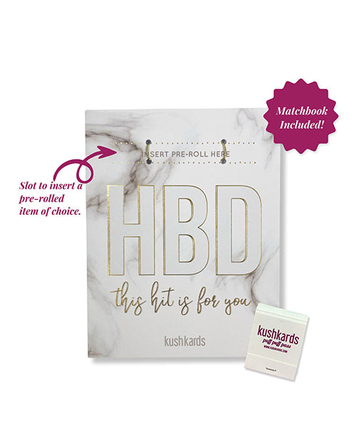 HBD Birthday Greeting Card w/Matchbook by Kush Kards