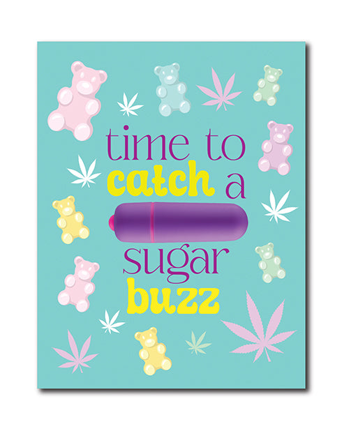 420 Foreplay Sugar Buzz Greeting Card w/Rock Candy Vibrator & Fresh Vibes Towelettes by Kush Kards