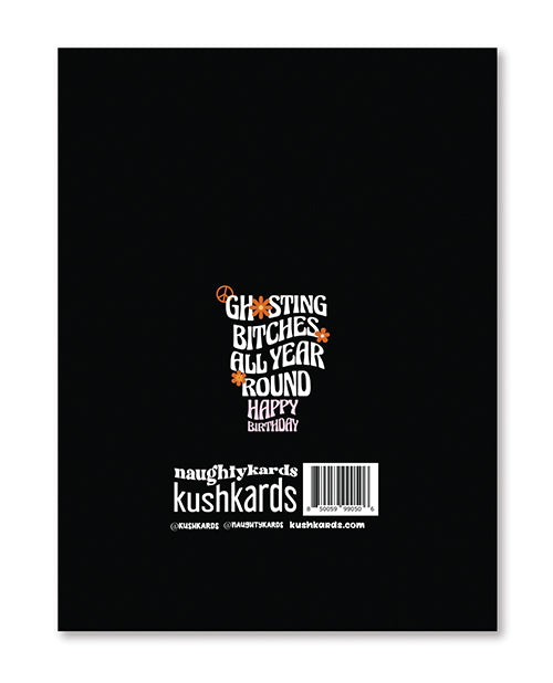 Kush Kards Halloween Ghosting Birthday Card with Sticker 4.25 x 5.5