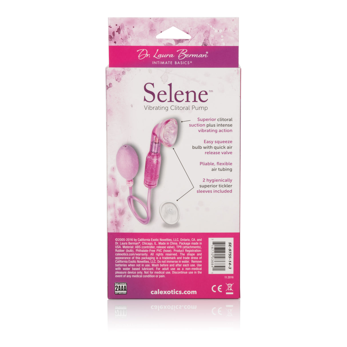CalExotics Dr. Laura Berman Selene Vibrating Clitoral Pump with 2 Sleeves - SE9755143