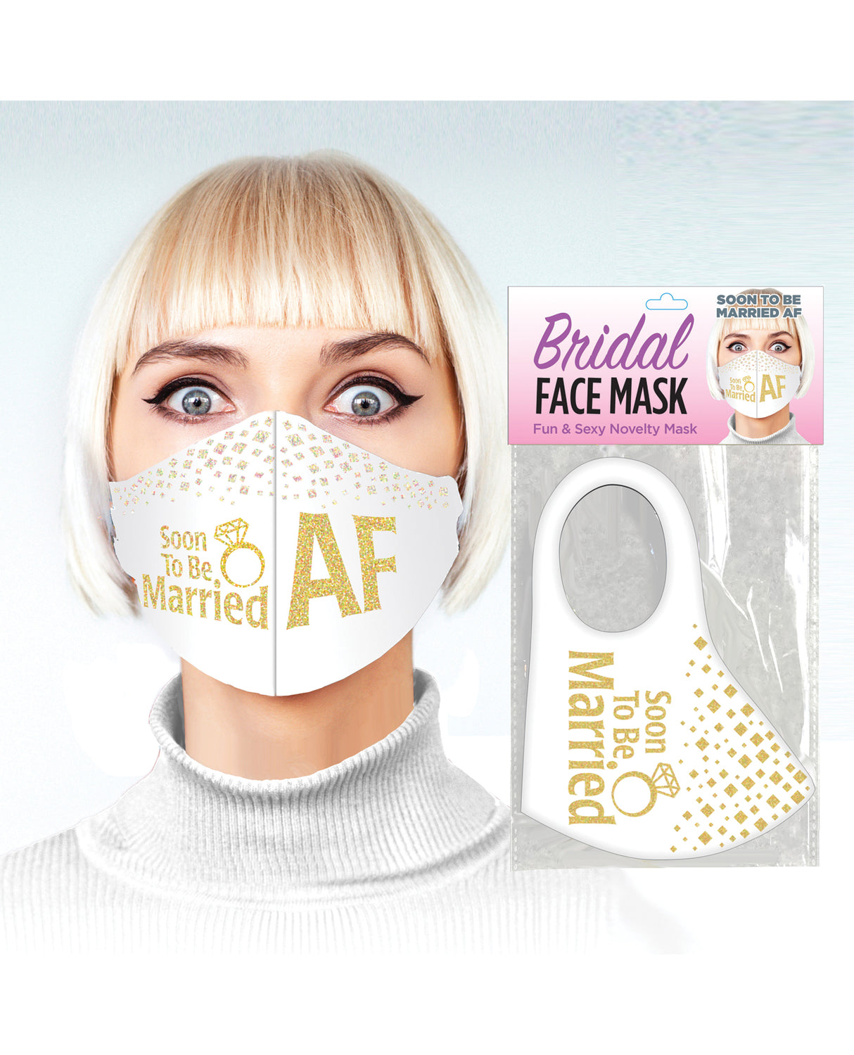 Soon to be Married AF Face Mask - White by Candy Prints