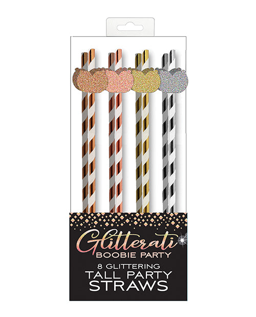 Glitterati Boobie Party Tall Straws - Pack of 8 by Candy Prints