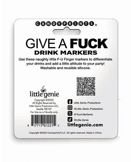 Little Genie Middle Finger Drink Markers — 6‑Piece Multi-Color Set