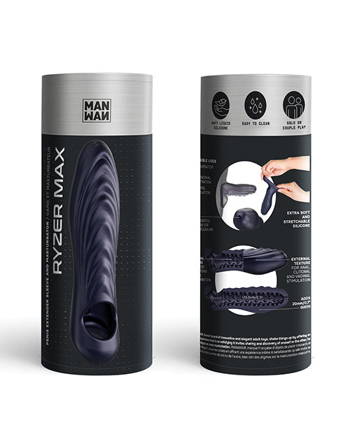 Man Wand RYZER Max Penis Sleeve - Black Plum by Manwan