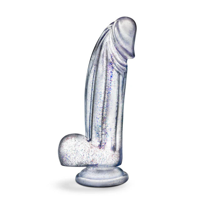Blush Bling Dildo — Sparkling Clear, 7.5 Inch (5.5" Insertable) - BL-16609