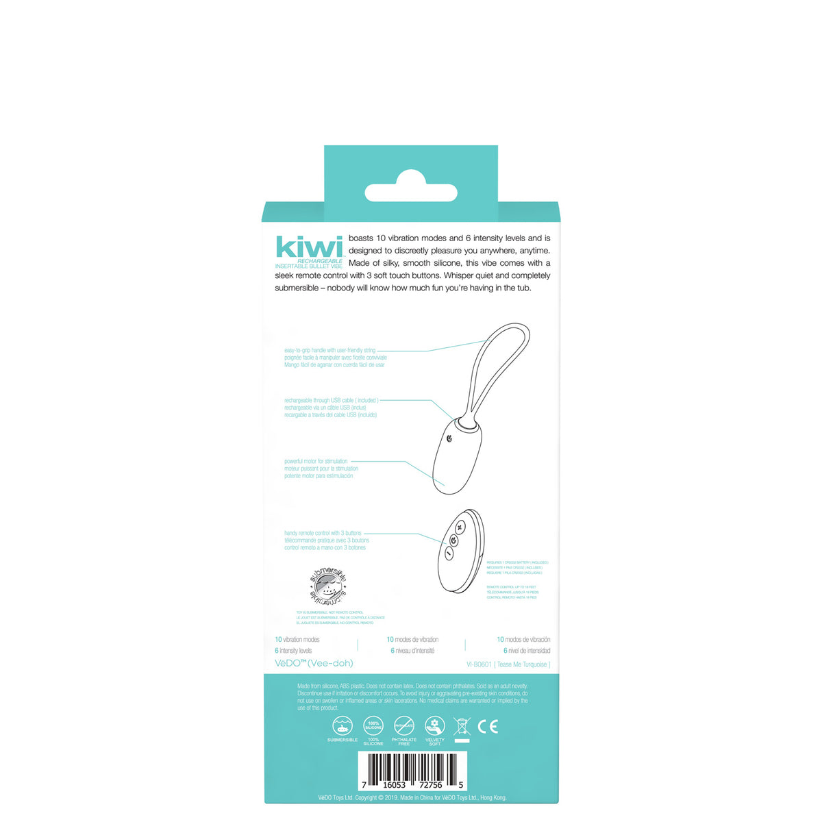 Kiwi Rechargeable Insertable Bullet - Tease Me Turquoise