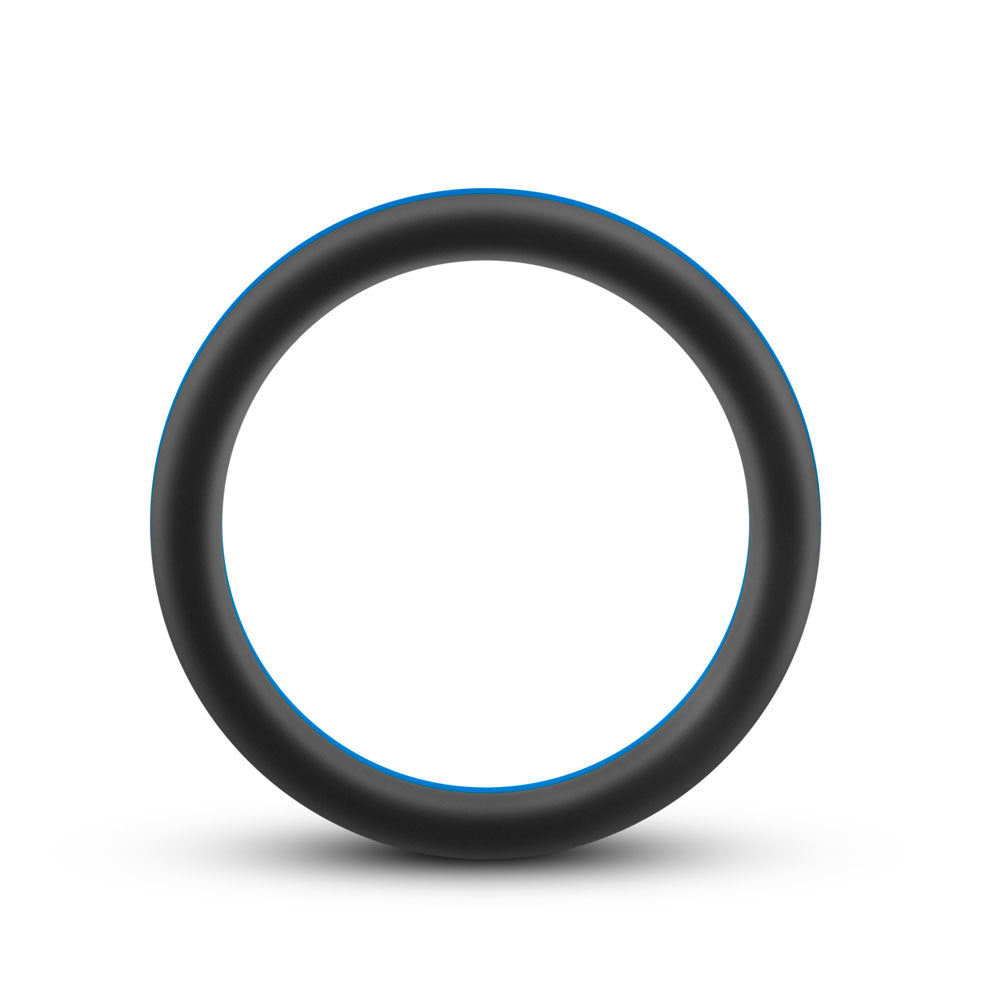 Blush Performance Silicone Go Pro Cock Ring — Black/Blue/Black - BL-91102