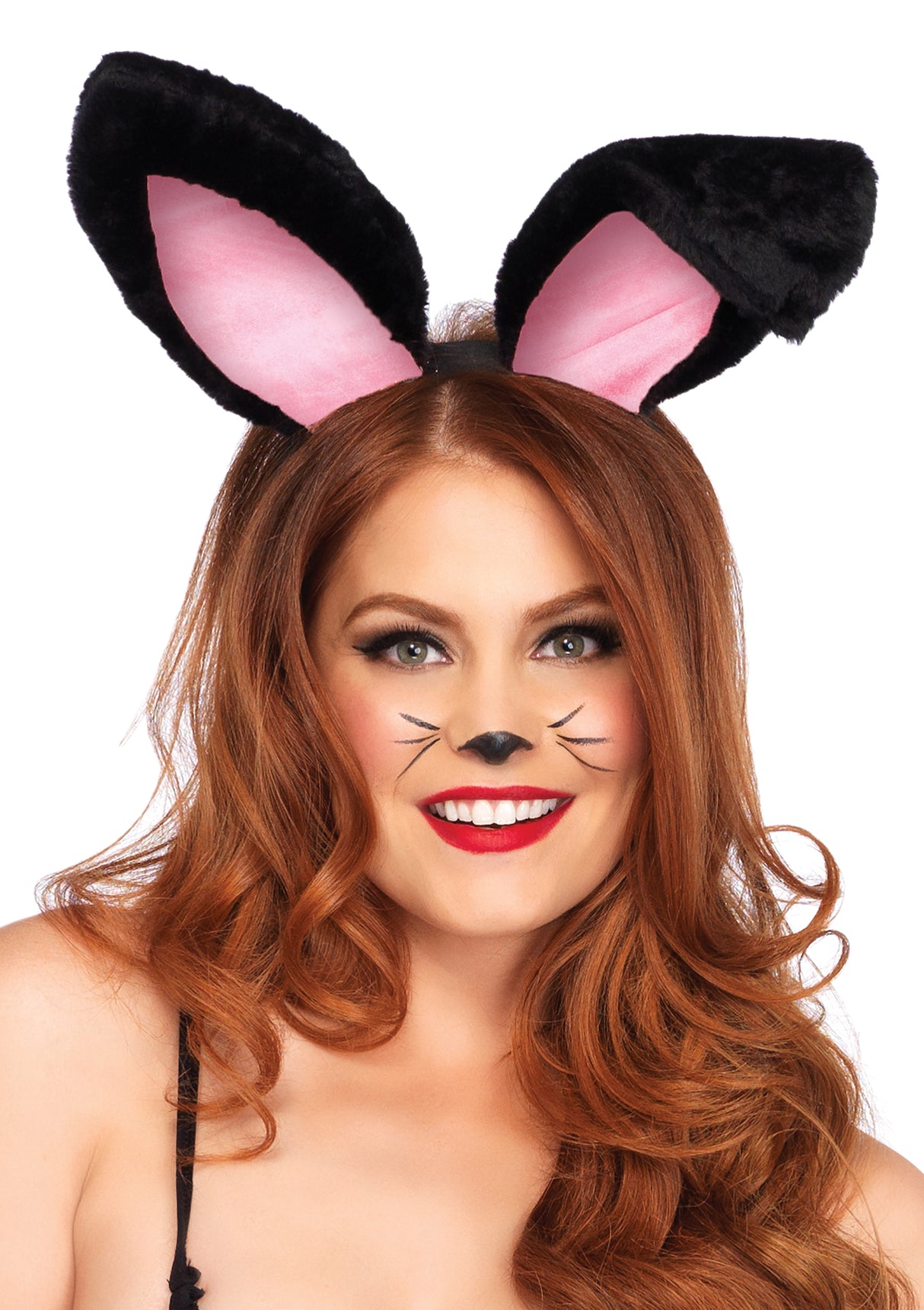 Leg Avenue Plush Bunny Ears Headband - Black - LA-A2811BLK