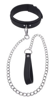 Sportsheets Signature Midnight Muse Collar & 36-inch Chain Leash, Black - SS68120