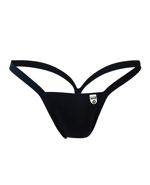Male Basics Y Buns Thong Black SM by MaleBasics