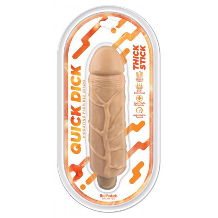 Hott Products Quick Dick Vibrating Flex Dildo — 5 Inch - HTP3766