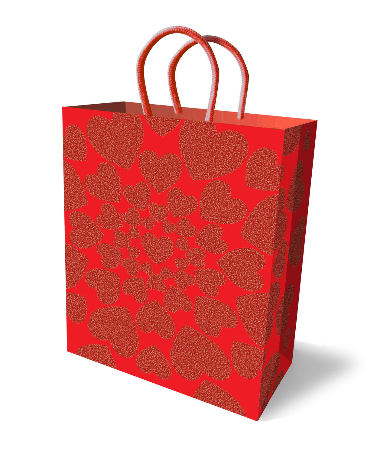 Little Genie Glitter Heart Gift Bag — Red, 11 x 8 in - LG-LGP026