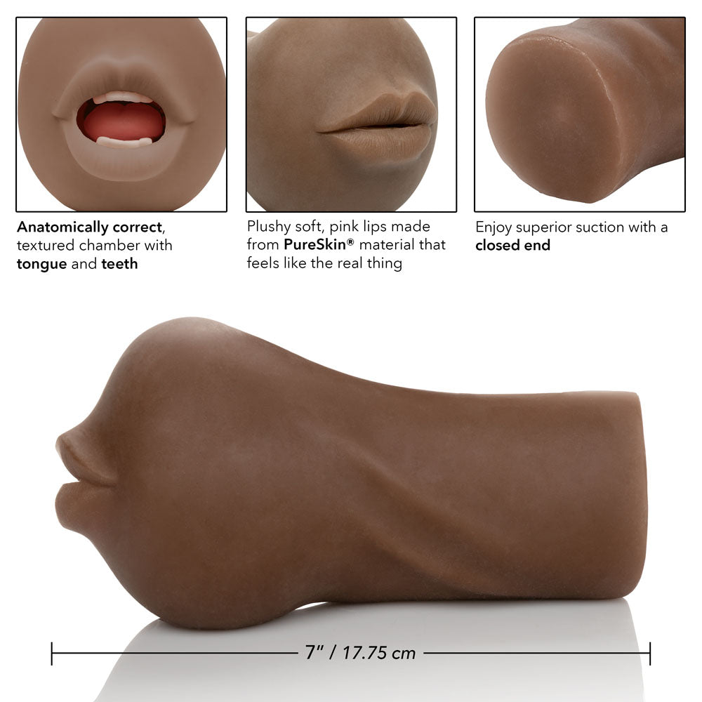Stroke It Mouth - Brown by CalExotics
