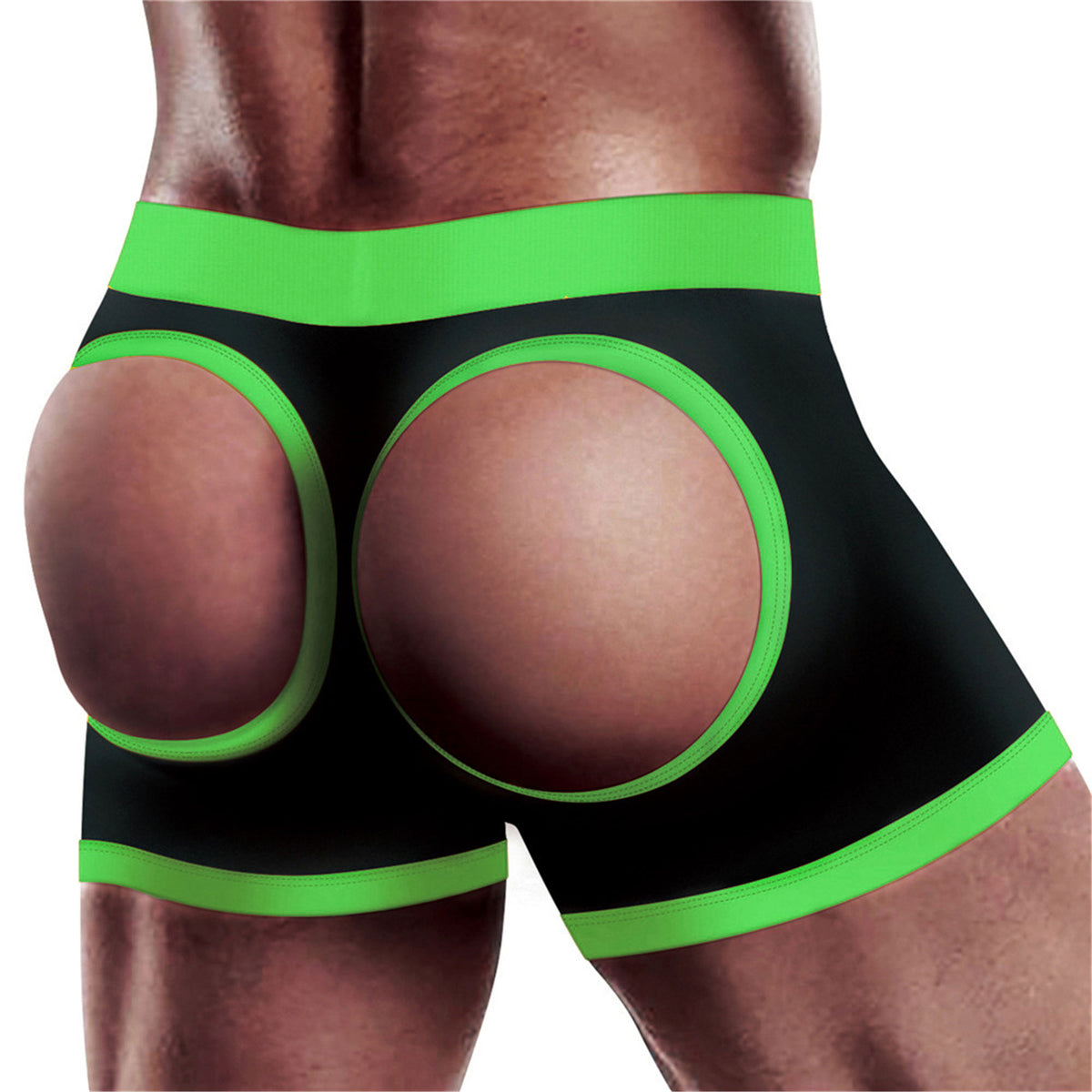 Strap-on Black/green Boxers - Xs/s