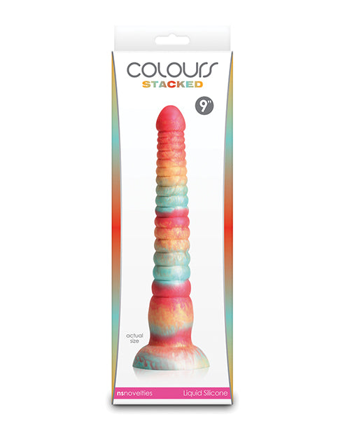 Colours Stacked 9" Dildo - Red/Gold by Colours