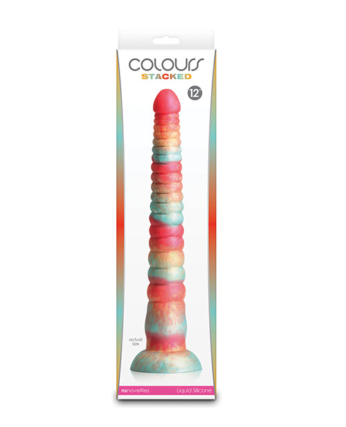 Colours Stacked 12" Dildo - Red/Gold by Colours