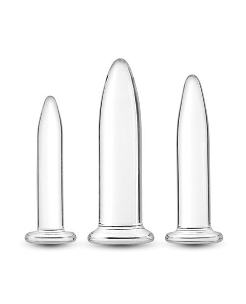 Crystal Borosilicate Glass Anal Trainer Kit, Clear 3-Piece Set