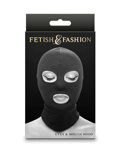 Fetish & Fashion Eyes and Mouth Hood — Black, One Size