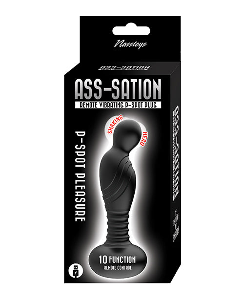 Ass-sation Remote Vibrating P Spot Plug - Black by Ass-sation
