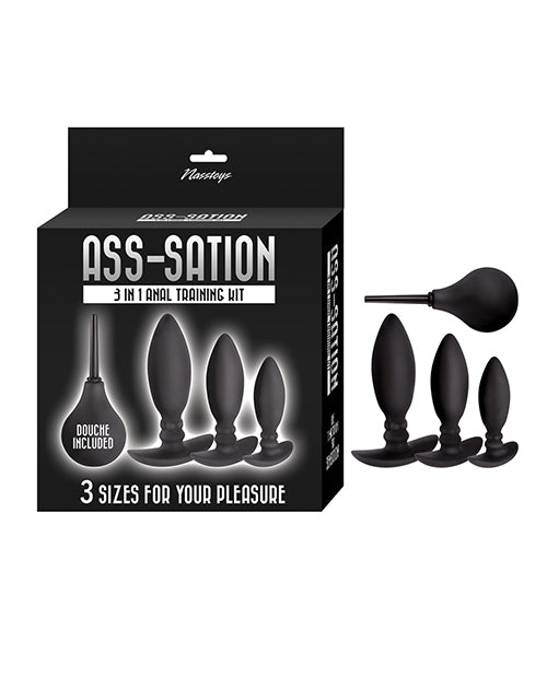 Ass-sation 3-in-1 Training Kit Douche Included - Black by Ass-sation