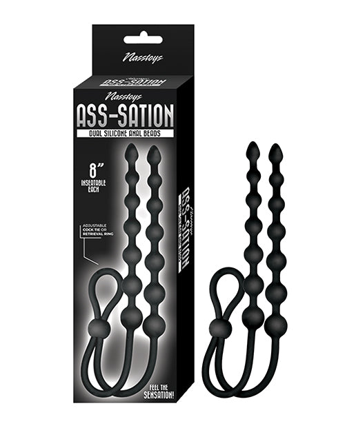 Ass-sation Dual-Ended Anal Beads - Black by Ass-sation