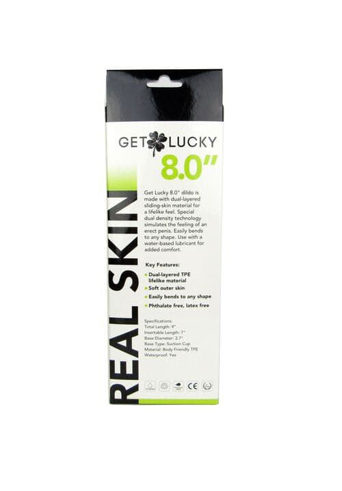 Real Skin 8" Dual Layer Dildo - Dark Brown