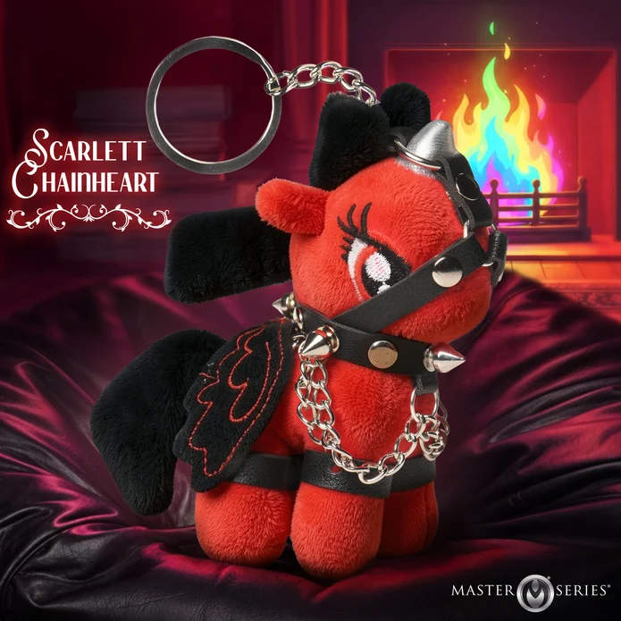 XR Brands Scarlett Chainheart Bondage Pony Keychain, Red 9.5in - MS-AI028-RED