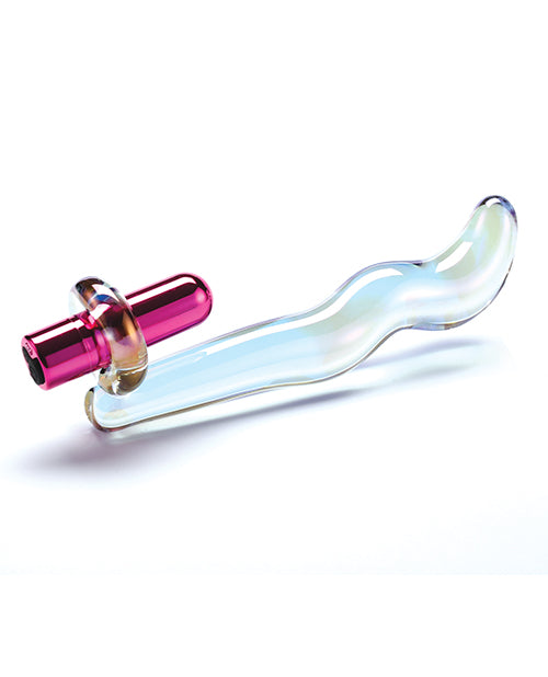 Cristal Twilight Glow Glass Dildo w/Clitoral Vibrator by Cristal