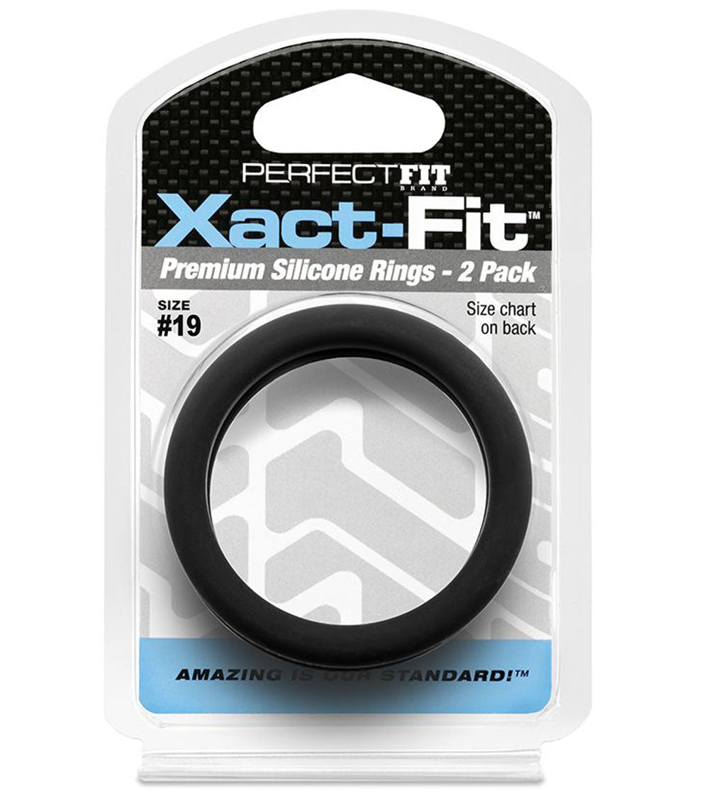 Perfect Fit Xact-Fit Cock Ring 2-Pack — Size 19 - PF-CR82B