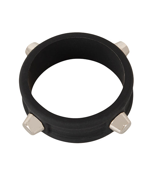 Rebel Cock Ring w/Studs - Black by Rebel