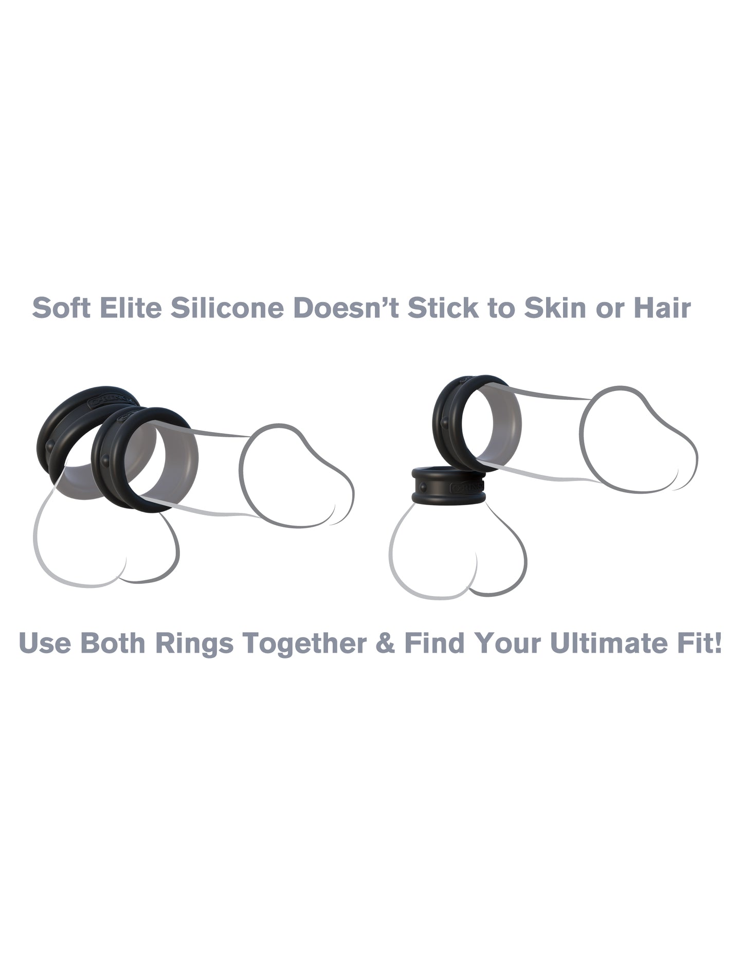 Fantasy C-Ringz Max Width Silicone Rings - Black by Pipedream