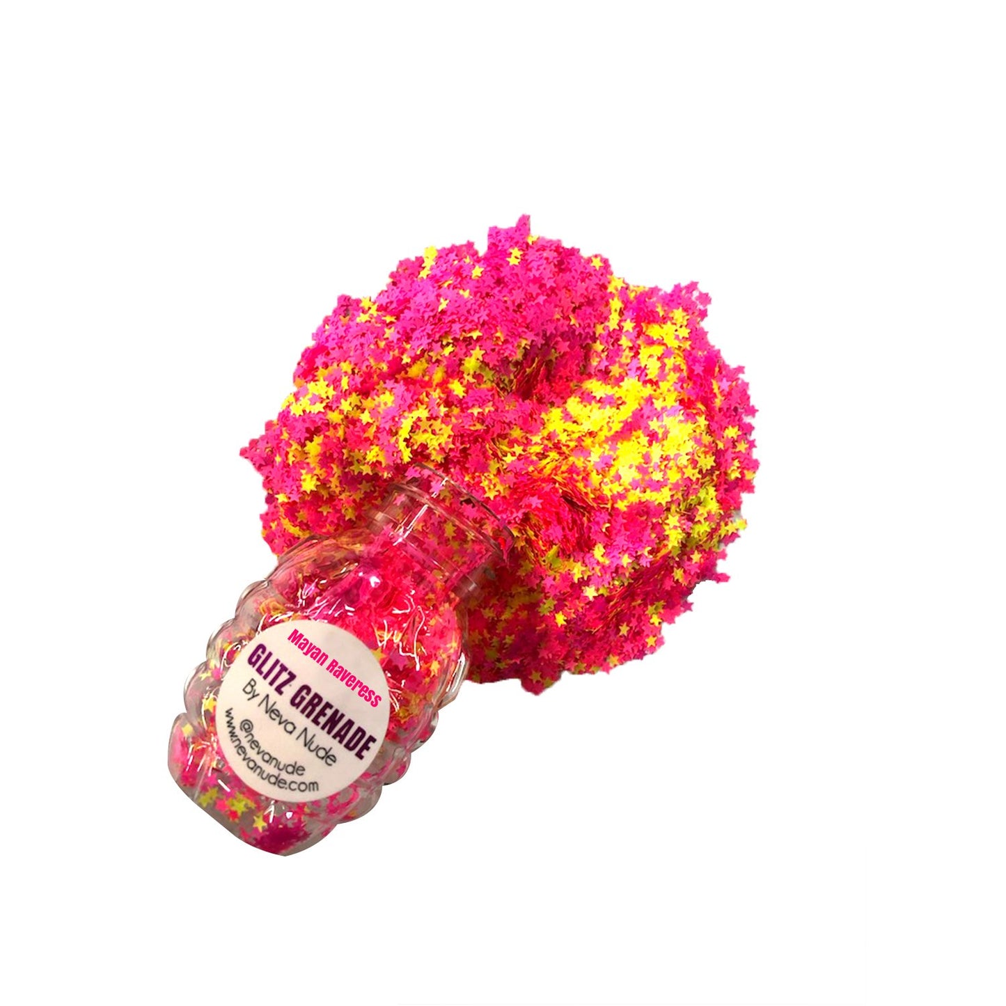 "Mayan Raveress Neon Uv Cosmetic Glitter Glitz Grenade Keychain in Aloe Gel NN-GG-MR-12A"