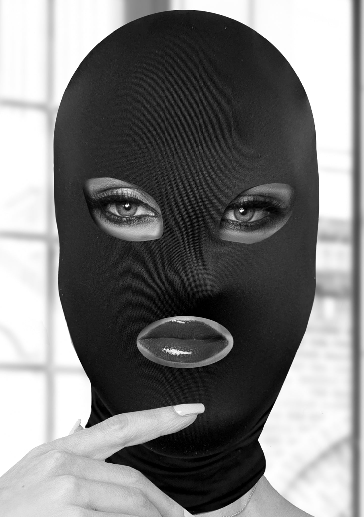 "Subversion Mask With Open Mouth and Eye - Black OU-OU689BLK"