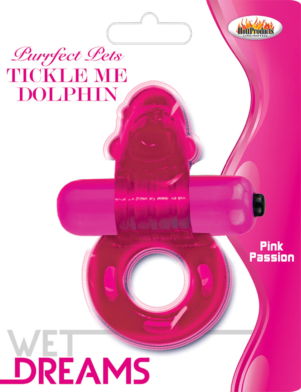 Hott Products Purrfect Pet Tickle Me Dolphin Bullet Vibrator, Magenta - HTP2132