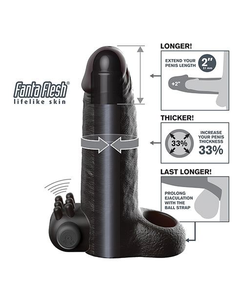 Fantasy X-Tensions Vibrating Real Feel 2" Extension - Black by Fantasy X-tensions