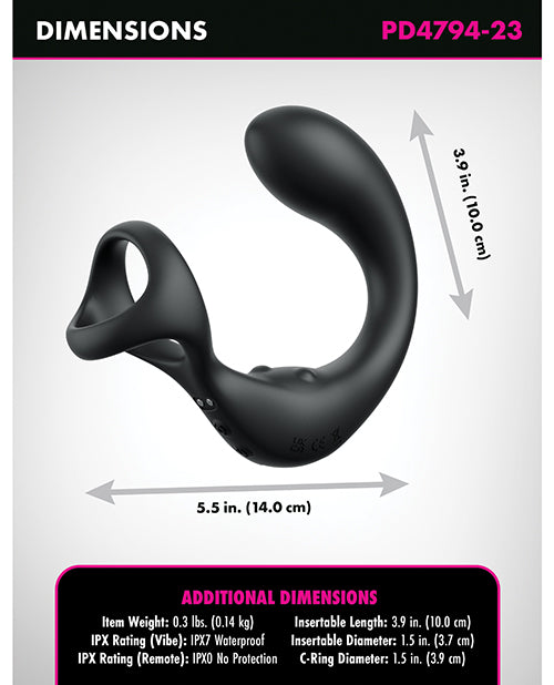 Anal Fantasy Elite Ass-Gasm Taint-Alizer P-Spot Vibrator — Black