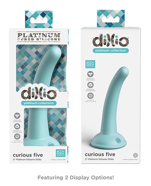 Dillio Platinum 5" Curious Five Silicone Dildo - Teal by Dillio