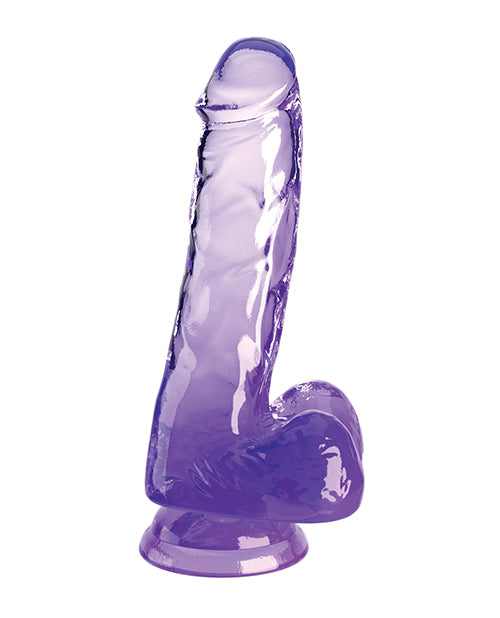 King Cock Clear 6" Dildo with Balls — Purple