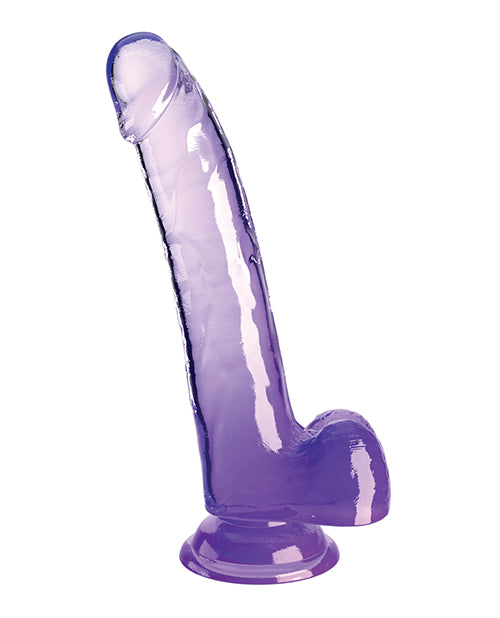 King Cock Clear 9" Dildo with Balls - Purple