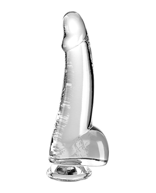King Cock Clear 7.5" Dildo with Balls — Clear