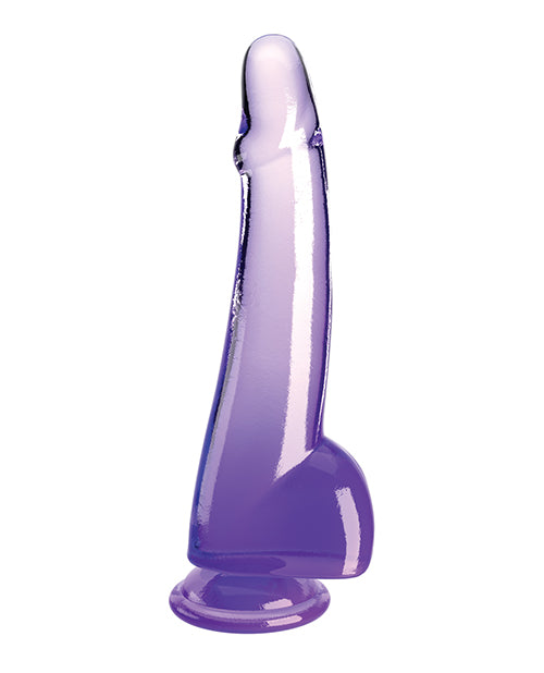 King Cock Clear 10" Dildo with Balls - Purple
