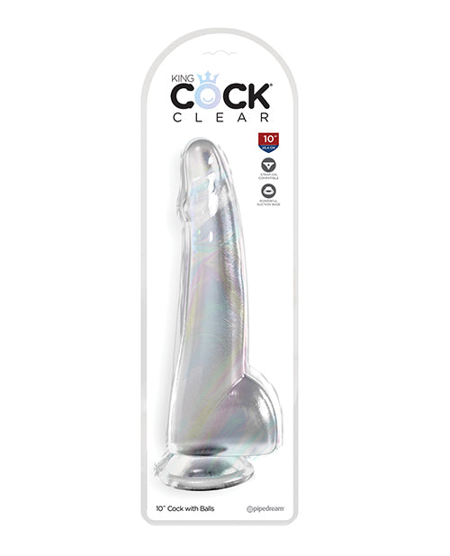King Cock Clear 10" Cock w/Balls - Clear by King Cock