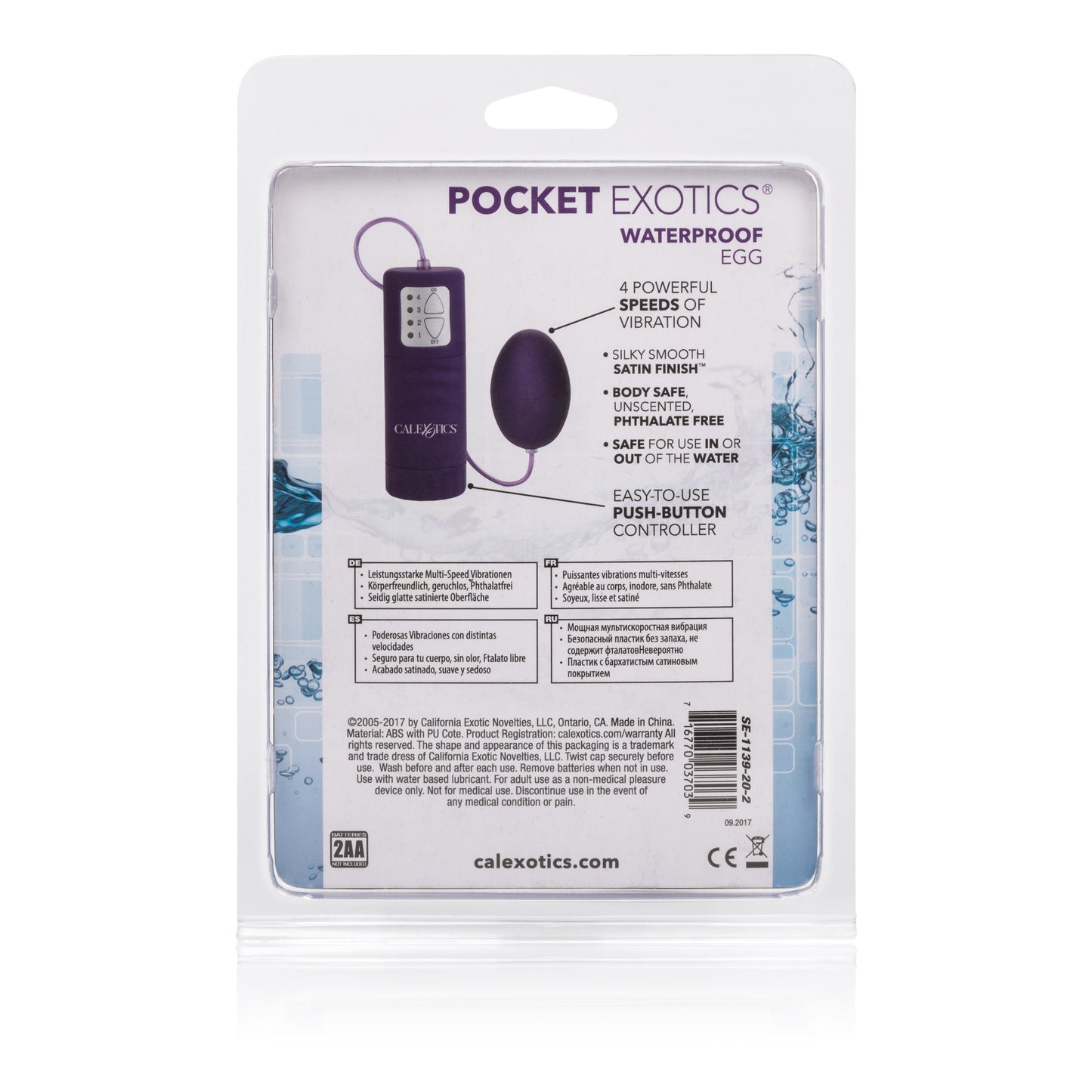 "Waterproof Pocket Exotics Waterproof Egg - Purple SE1139202"