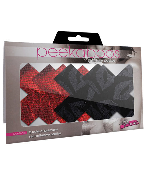 Stolen Kisses Xs - Red & Black Pack of 2 by Peekaboos