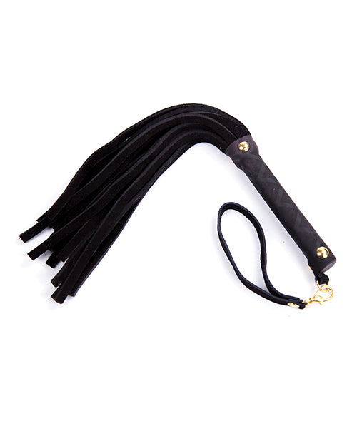 Plesur Mini Leather Flogger, 11-inch — Black