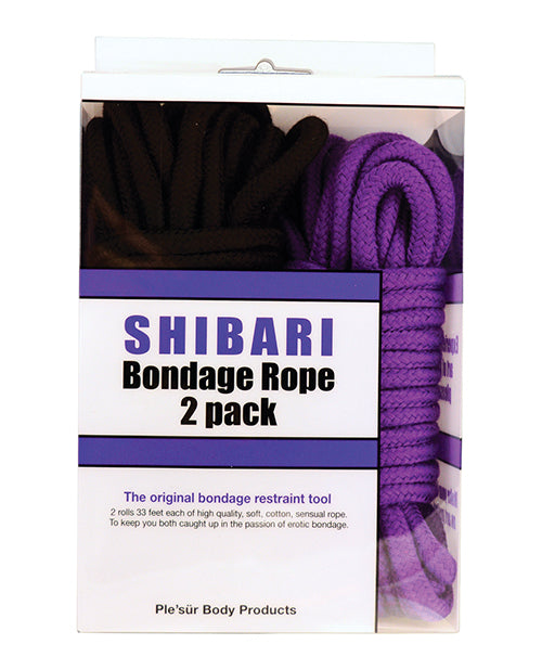 Plesur Cotton Shibari Bondage Rope 2 Pack - Black/Purple by Plesur